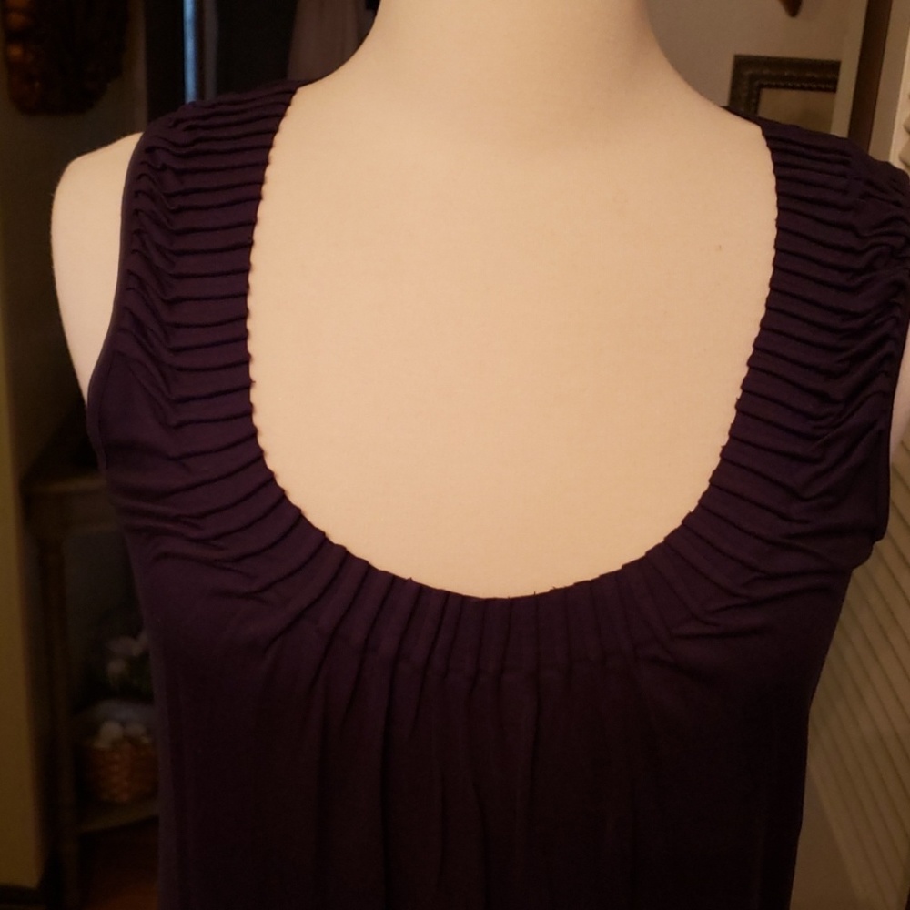 Elie Tahari Pleated Scoop Neck